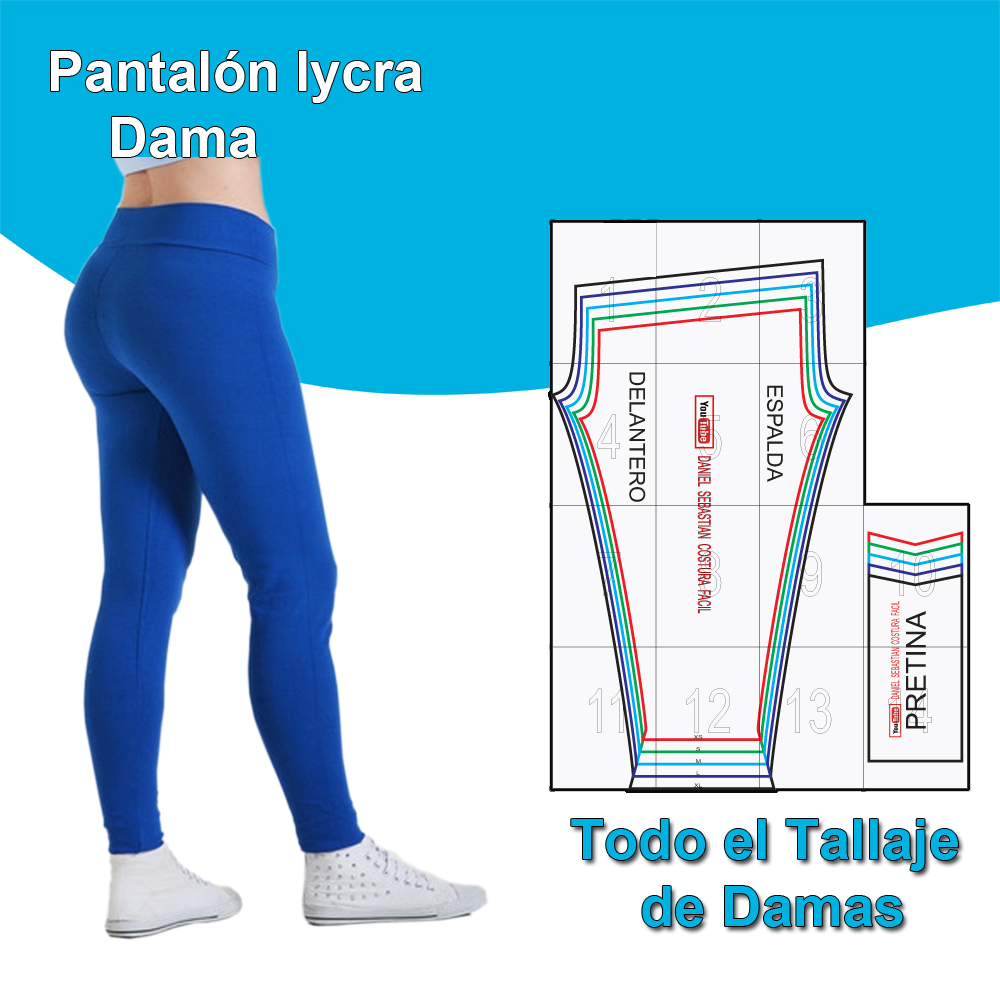 Pantalón Lycra Dama - Mis Moldes