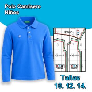 POLO CAMISERO NIÑOS MANGA LARGA - Talla 10. 12. 14.