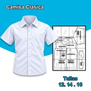 CAMISA CLASICA NIÑOS - Tallas 12. 14. 16.