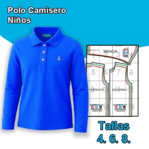 POLO CAMISERO NIÑOS MANGA LARGA - Talla 4. 6. 8.