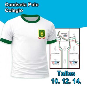 CAMISETA POLO COLEGIO NIÑOS - Tallas 10. 12. 14.