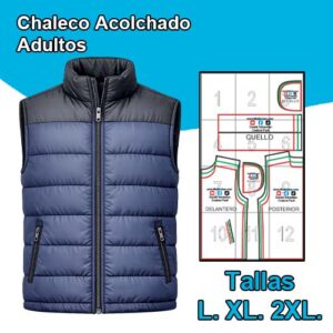 CHALECO ACOLCHADO ADULTOS . Tallas L. XL. 2XL.