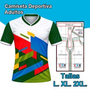 CAMISETA DEPORTIVA ADULTOS - Tallas L. XL. 2XL.