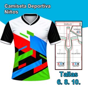 CAMISETA DEPORTIVA NIÑOS - Tallas 4. 6. 8.