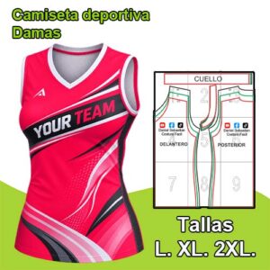 CAMISETA DEPORTIVA MANGA CERO DAMAS - Tallas L. XL. 2XL.
