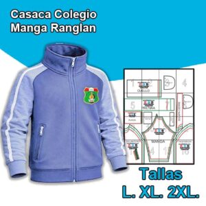CASACA COLEGIO MANGA RANGLAN - Tallas Grandes L. XL. 2XL