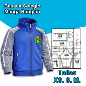 CASACA COLEGIO MANGA RANGLAN - Tallas Grandes XS. S. M.