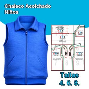 CHALECO DE FRANELA NIÑOS - Tallas 4. 6. 8.