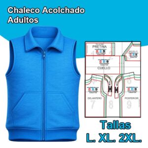 CHALECO DE FRANELA ADULTOS - Tallas L. XL. 2XL