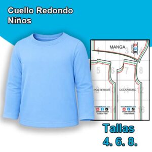 CUELLO REDONDO MANGA LARGA NIÑOS - Tallas 4. 6. 8.