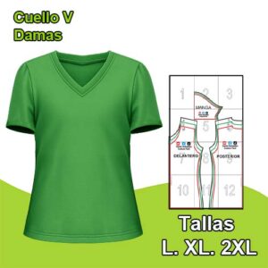 CUELLO "V" DAMAS - Tallas L. XL. 2XL.