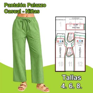 PANTALON PALAZZO CASUAL NIÑAS - Tallas 4. 6. 8.