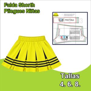 FALDA SHORTH MOD. PLIEGUES NIÑAS - Tallas 4 - 6 - 8