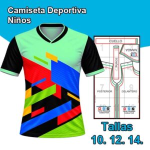 CAMISETA DEPORTIVA NIÑOS - Tallas  10 - 12 - 14