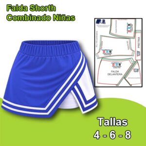 FALDA SHORTH COMBINADO NIÑAS – Tallas 4 - 6 - 8