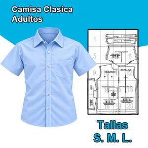 CAMISA CLASICA ADULTOS - Tallas S - M - L