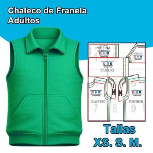 CHALECO DE FRANELA ADULTOS - Tallas  XS - S - M
