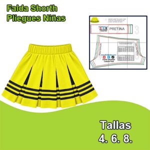 FALDA SHORTH PLIEGUES NIÑAS - Tallas 4. 6. 8