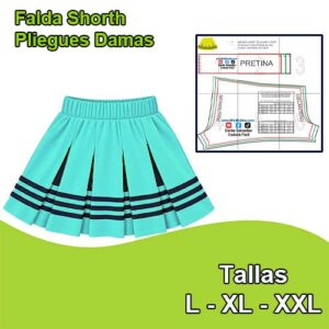 FALDA SHORTH Mod. PLIEGUES - Tallas  L - XL - XXL