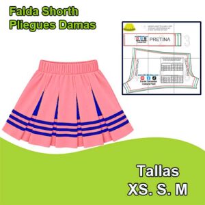 FALDA SHORTH Mod. PLIEGUES - Tallas  XS - S - M