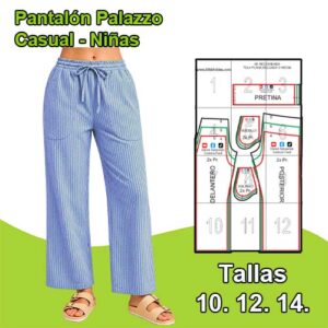 PANTALON PALAZO NIÑAS - Tallas  10 - 12 - 14