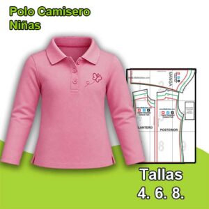 POLO CAMISERO NIÑAS MANGA LARGA – Tallas  4 - 6 - 8